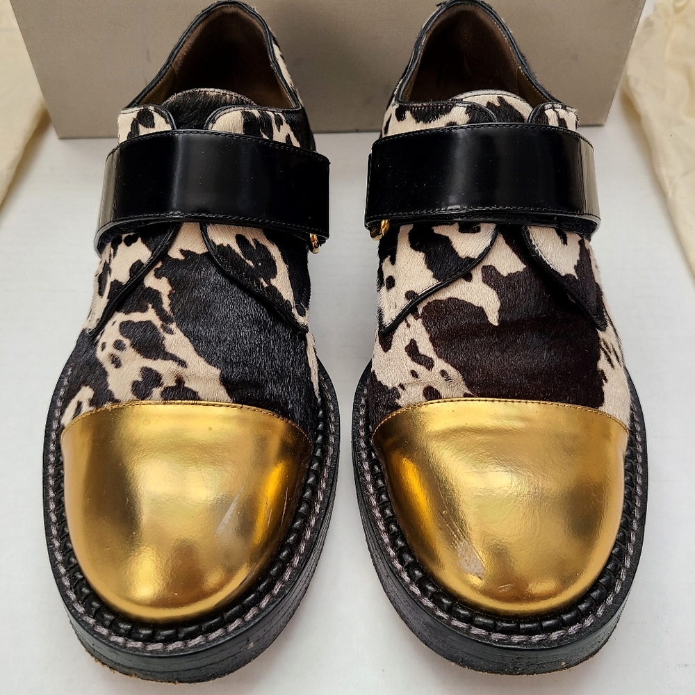 Marni Pony Calfskin Loafers With Gold Toe